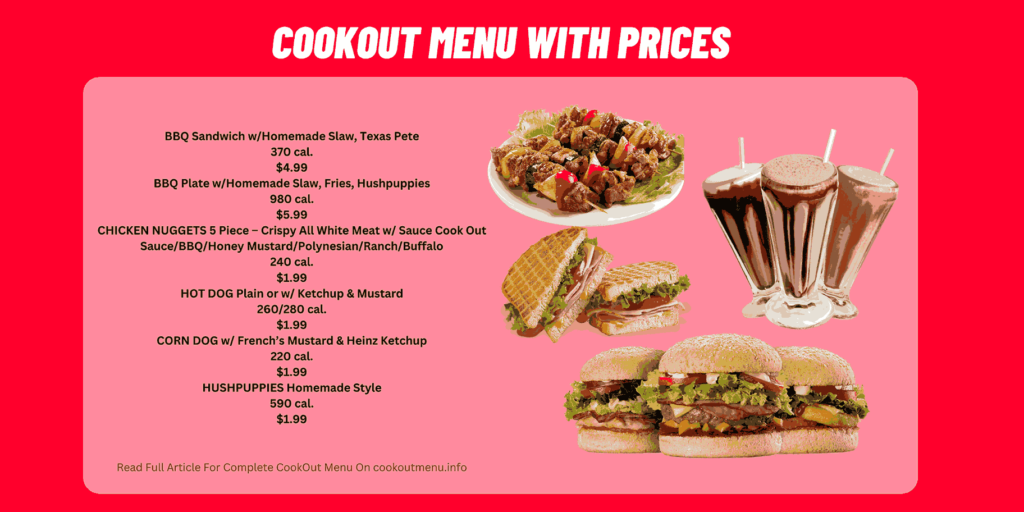 Cookout Menu with Prices [2024 Updated] ️